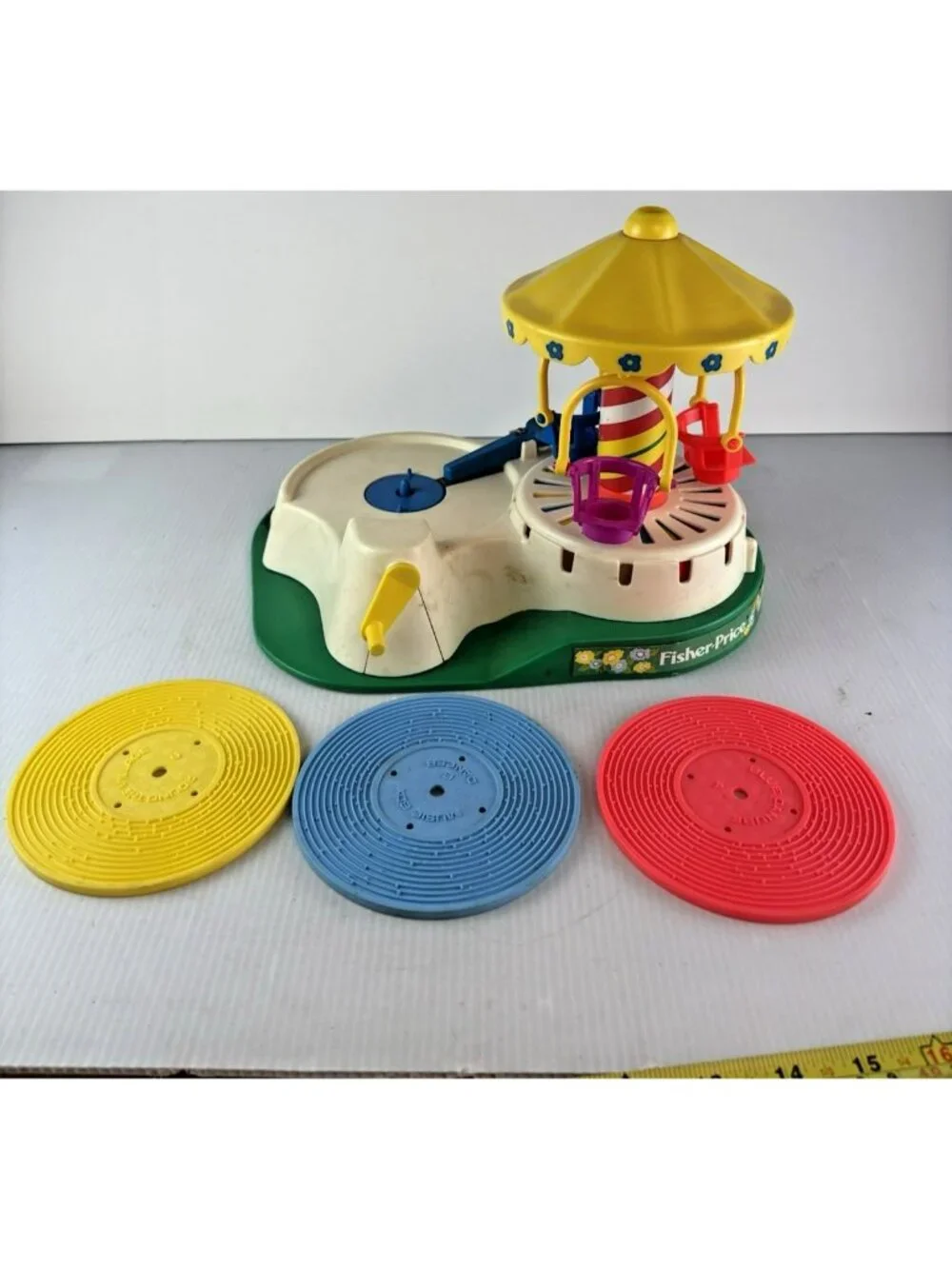 Vintage Fisher-Price Little People #170 CHANGE-A-TUNE CAROUSEL Family 3 Discs
